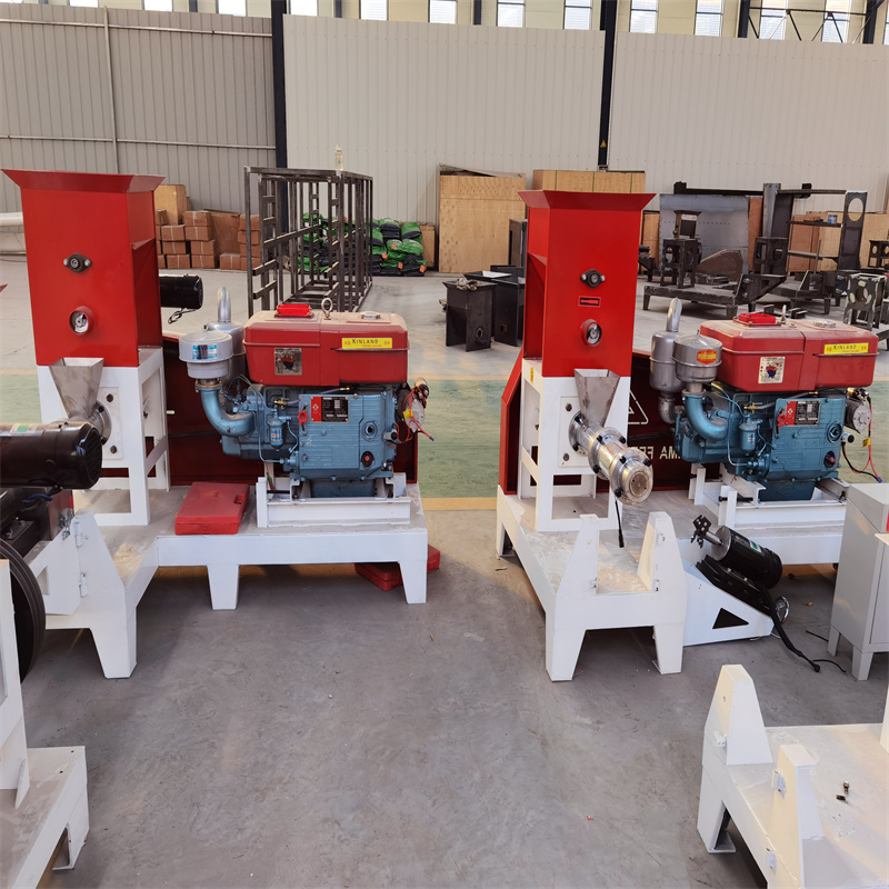 100-150/h Dry Floating Fish Feed Pellet Production by Deisel Engine fish feed Processing Making Extrusion Extruder Machine