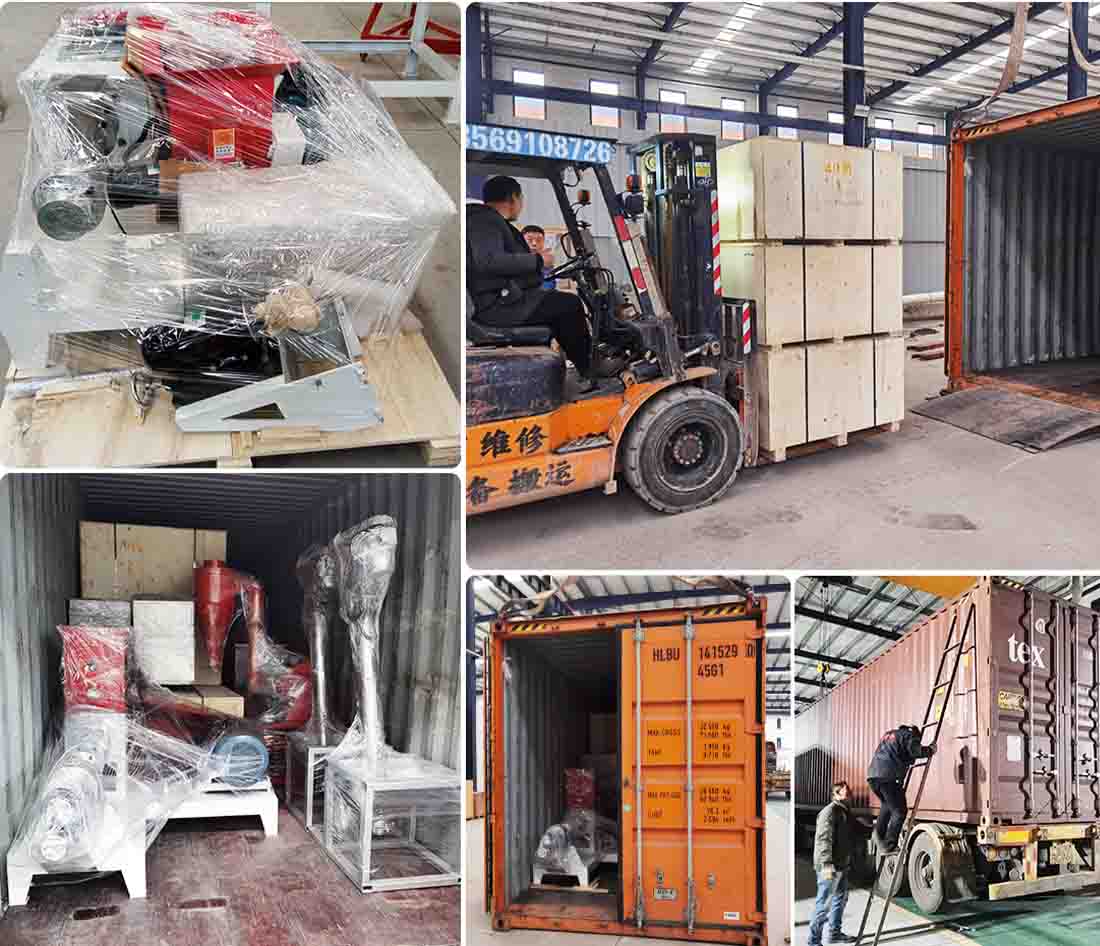 fish feed extruder machine packing and loading 