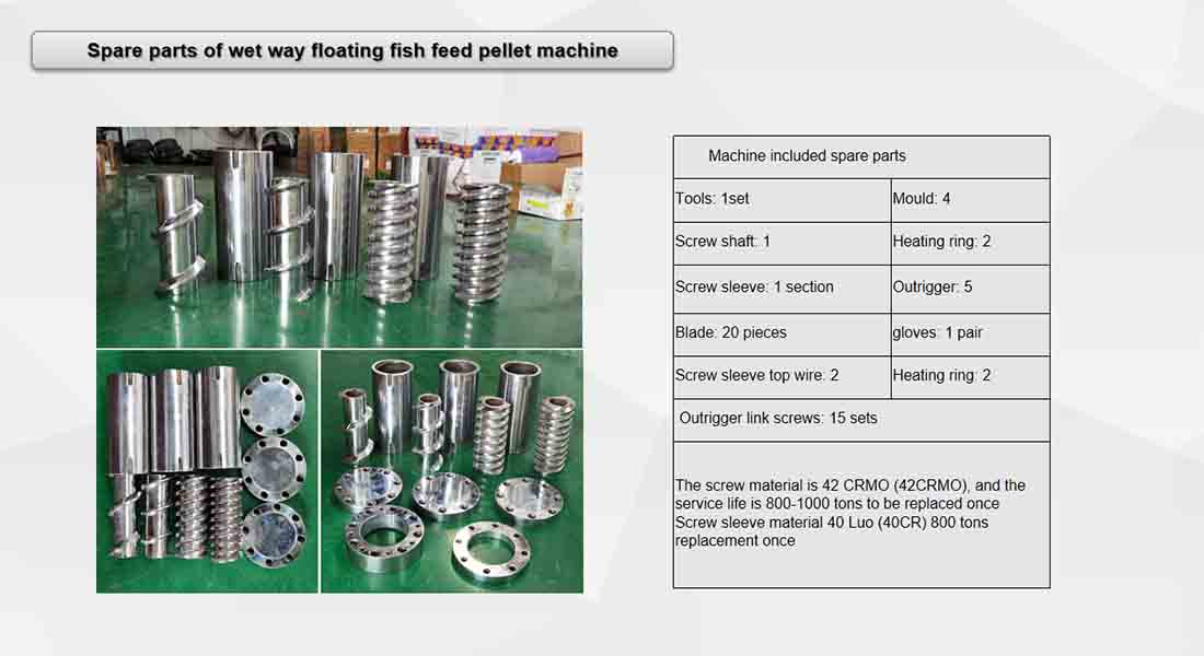 Floating Fish Feed Extruder Machine Spare Parts