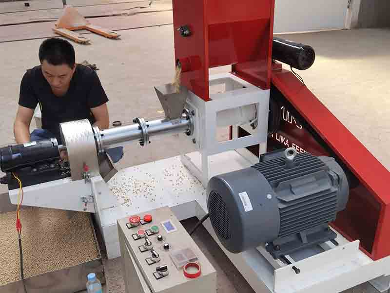 Small Electric Fish Feed Extruder Machine Factory Testing