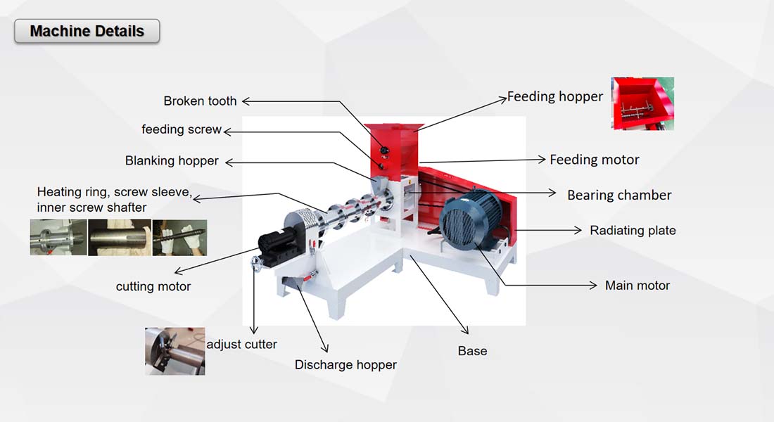 floating Fish Feed Extruder Machine Structure